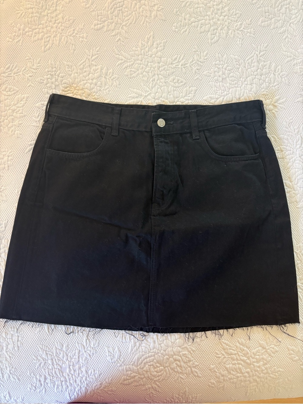 Classic Black Denim Skirt (size 12)